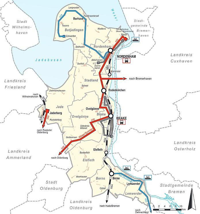Nahverkehrsplanung ÖPNV / SPNV Zielnetz Regionalverkehre und Stadtbusse für den Landkreis Wesermarsch aus: 1. NVP / ZVBN 2013 bis 2017 - Teil C; i.d.f. Nov. 2016 2.