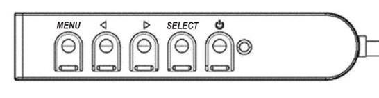 On-Screen Display (OSD) Verbunden über RJ45 (optionale Elo-Teilenummer E483757) Vier OSD-Tasten befinden sich an einem kabelgebundenen Schaltkasten.