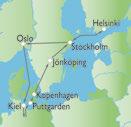 Die Fährüberfahrten Stockholm - Helsinki - Stockholm und Oslo - Kiel erfolgen in 2-Bettkabinen innen mit Dusche/WC an Bord der modernen Fähren der Viking Line und Color Line. 1.