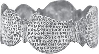 4 Schriftgebrauch und Materialitäten von magischen Praktiken 365 Abb. 33: IM Jerusalem, Accession Nr. 2010.65.381: Byzantinisches Amulettarmband.