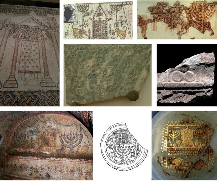 62 Kapitel II: Medialität und die Genese ritualisierten Lesens (b) (c) (a) (d) (e) (f) (g) (h) (a) Mosaik aus der Synagoge A von Beth Shean; (b) Mosaik der Synagoge von Beth Alpha; (c) Mosaik der