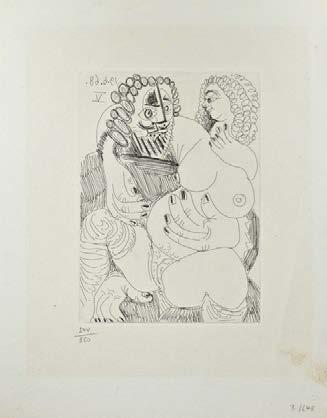 Position 81 (24/5d) Künstler: Pablo Picasso (1881-1973) Titel: La Célestine Herstellung: 1968 Material: Radierung auf Bütten mit Wasserzeichen Grösse: Blatt 21 x 16,6 cm