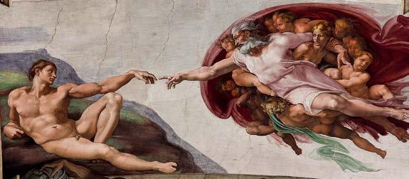 Die Erschaffung Adams. Decke der Sixtinischen Kapelle. Michelangelo, Rom, Vatikan. Foto: Jörg Bittner/wikimedia Und was war vor dem Urknall?