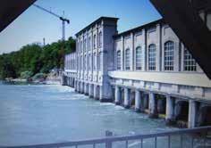 Mit dem alten, damals größten europäischen Laufwasserkraftwerk begann die großtechnische, ökologische Ausnutzung der Wasserkräfte des Rheins.