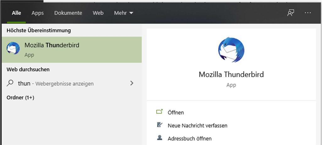 Mozilla Thunderbird Schritt 1 Öffnen Sie