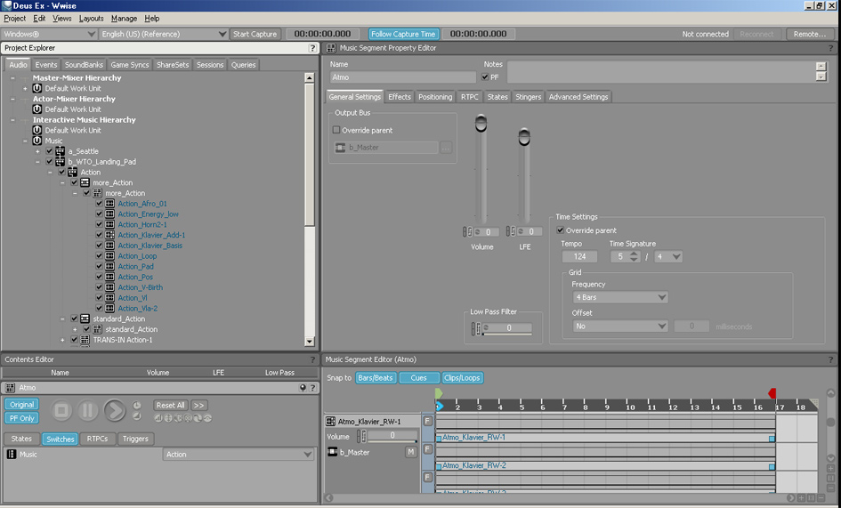 Sounds können direkt im grafischen 3D-Leveleditor bearbeitet und durch Starten des Spiels aus dem Editor SoundCue Editor in UnrealEd, Quelle: heraus sofort ausprobiert werden. Das www.