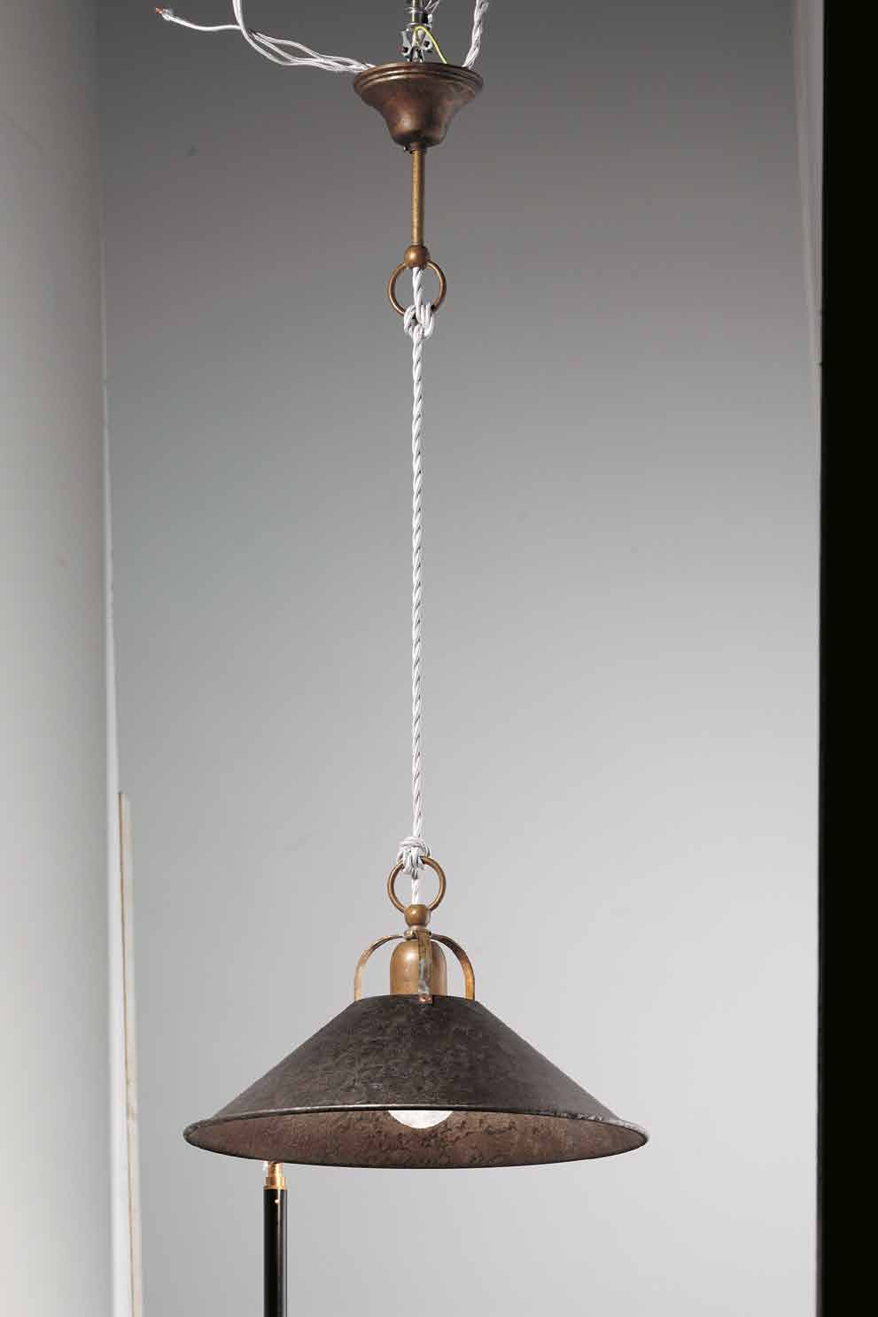 Collection for interior with conical forms in a solution of antiqued brass.