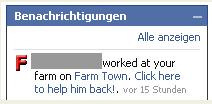 UE 4b - Facebook-Geschäftsmodell Facebook exemplarisch XY auf seiner Farm ausgeholfen hat, bzw. das er sich mehr um seine eigene Farm kümmern sollte.