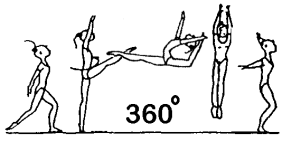Kopfhöhe/ geschlossene Ringposition (Schafsprung) Split ring leap (180 separation of legs) Spagatsprung zum Ring Absprung einbeinig - (hinteres Bein auf Kopfhöhe, 180