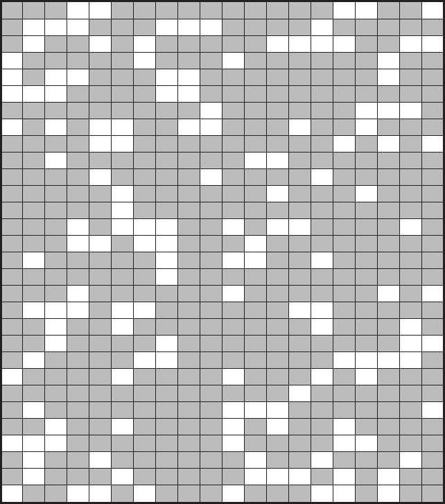 Schritt für Schritt: Vorbereitung die Grundgesamtheit: Wir stecken auf drei Klarsichtfolien drei rechteckige Versuchsflächen mit je 30 x 20 = 600 gleichen Feldern (Häuschen) ab.