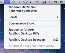 Windows auf dem Mac benutzen Wählen Sie anschließend Darstellung > In Coherence wechseln. Hinweis: Um den Darstellungsmodus Coherence zu aktivieren, müssen die Parallels Tools installiert sein (S.