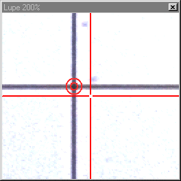 Das Bild 6 wird von ELCOVISION 10 automatisch als gekantetes Bild erkannt und entsprechend gedreht. Beachten Sie bei Bild 6, dass das Réseaukreuz 11 dadurch links unten zu finden ist!