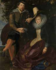 Links: Bartolomé Esteban Murillo, Die kleine Obsthändlerin (Detail), um 1670 / 75; rechts: Peter Paul Rubens, Rubens und Isabella Brant in der Geißblattlaube (Detail), um 1609/10 Bayerische