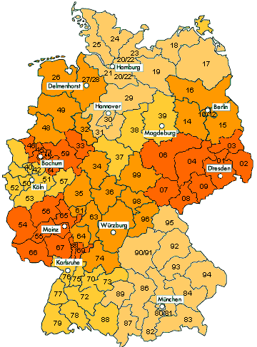Hamburg Delmenhorst Würzburg Abbildung 1: Regionale Zuständigkeiten der Bezirksverwaltungen nach Postleitzahlbereich 2.
