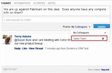 Posts Yammer Conversations Share status updates, ideas, news, wuestions and answers System Posts