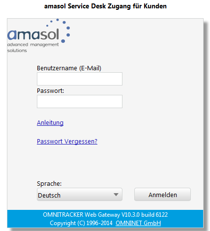 s 1 Startseite Die amasol Support Webseite ist unter der URL https://support.amasol.de/ erreichbar. Um alle Funktionen der Seite benutzen zu können, müssen Sie sich zuerst einloggen.