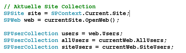 SPUserCollection Users - Benutzer, die explizit berechtigt wurden AllUsers -
