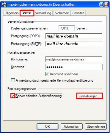 Zur besseren Zuordnung des E-Mail-Kontos wird hier die Outlook-Kontobezeichnung geändert in den Namen der E-Mail-Adresse. Übernehmen sichert diese Änderung.