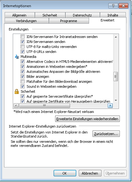 Microsoft Internet Explorer Seite 3 Abbildung 3: Einstellung Active Scrpting 4 Es werden keine Bilder angezeigt Falls Ihnen keine Bilder angezeigt werden, nehmen Sie bitte die folgende Einstellung an