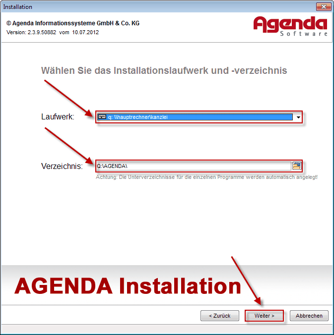 Seite 9 3. Installationstyp auswählen Option»Fileserver-Installation«auswählen. 4.