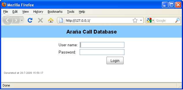 Verwenden Sie einen Benutzernamen und ein Passwort wie in der Web- Benutzer-Liste eingetragen. Die Benutzer des Web-Interface brauchen nicht die Zugangsdaten zu Call Recordern. 3.