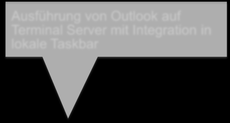 Terminal Services: Beispiel Ausführung von Outlook