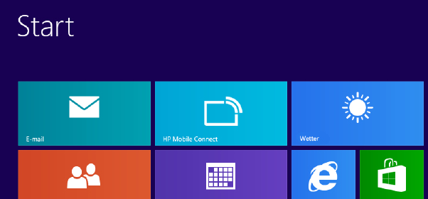 Erste Schritte Windows 8 - HP Mobile Connect-App Registrierung Bevor Sie einen Datentarif buchen können, müssen Sie sich beim HP Mobile Connect-Service registrieren.