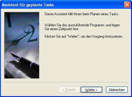 Taskmanager unter Windows XP Starten Sie den Taskmanager.