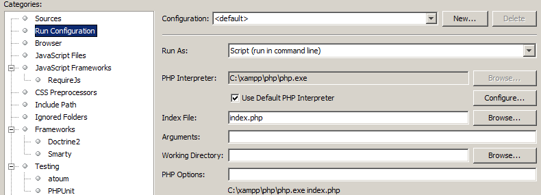 Erstes Arbeiten mit netbeans V Nun gibt es ein kleines Problem: der PHP-Interpreter muss