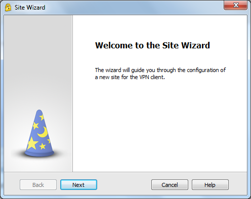 02.2.2 Schritt 2 Der Site Wizard startet. Bitte drücken Sie auf Next.