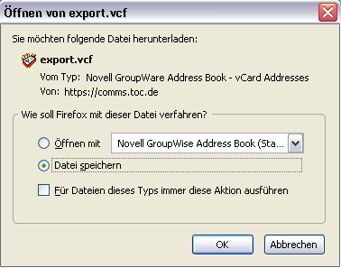 Exportieren Dies geht wie folgt: 1. Sie klicken auf den Importieren/Exportieren-Button 2. und dann auf Exportieren Dann erscheint dieses Fenster: 3.