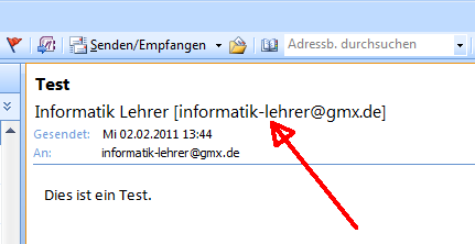 Microsoft Outlook Seite 5 E-Mailadressen in Kontakte übernehmen Gehen Sie unter E-Mail auf den Ordner Posteingang und wählen Sie eine E-Mail aus.