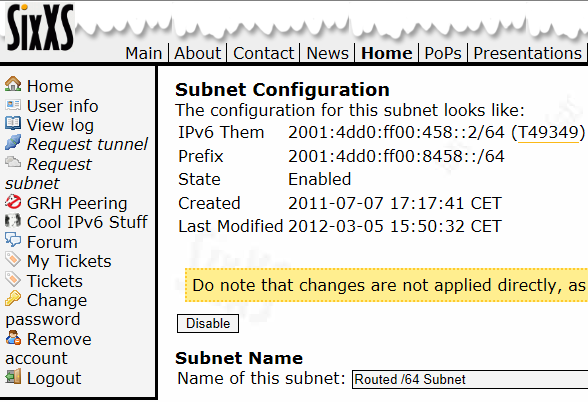 Transition Technologies Tunnel Broker AICCU (Automatic) IPv6 Client Configuration Utility) nutzt
