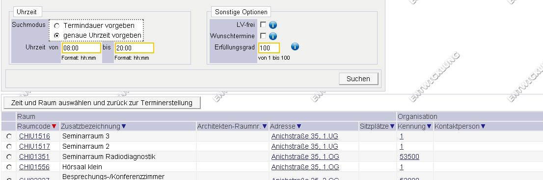 Erfüllungsgrad: Mit diesem Wert wird bei Terminserien angegeben, wie hoch der Prozentsatz der freien Termine in Bezug auf die angegebene Terminanzahl ist.