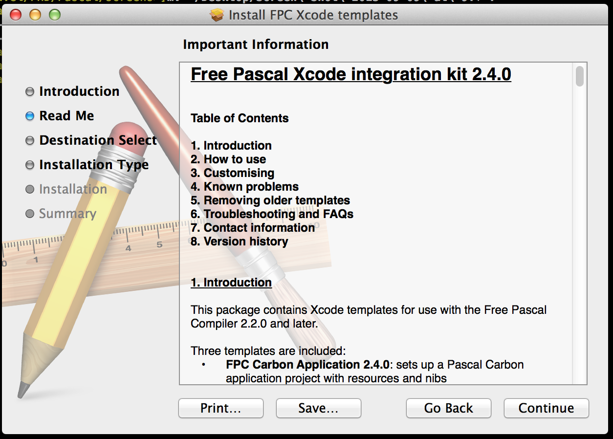 0.2 Installation des Pascal-Compilers unter Mac OS X Analog zur ersten Aufgabe erklären wir hier kurz die Installation unter Mac OS X. Sie erfolgt in ein paar wenigen Schritten.