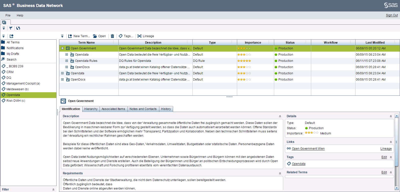 DATA GOVERNANCE: GLOSSAR In einem zentralen Glossar müssen