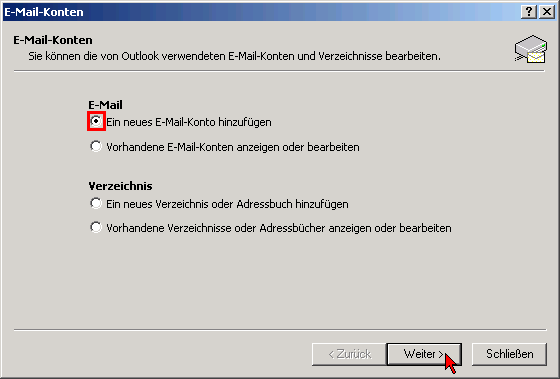 Outlook 2002/2003/XP Bitte gehen Sie wie folgt vor: 1 Starten Sie das Programm Outlook 2002 / 2003 / XP.
