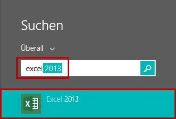 1.2 Excel starten 1.2.2 Windows 8.1 In Windows 8.1 können Sie Excel 2013 wie folgt starten: Variante 1 Sie verwenden die Excel Kachel aus der Modern UI.