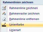 Rahmen und Linien Wir markieren den Zellbereich (Zeile oder Zelle, evtl. Spaltenbereich), der eine Rahmenlinie erhalten soll.