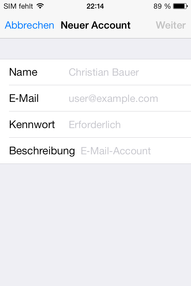 E-Mail Konfiguration mit iphone / ipad Seite 3 2. Mail-Account hinzufügen 3.