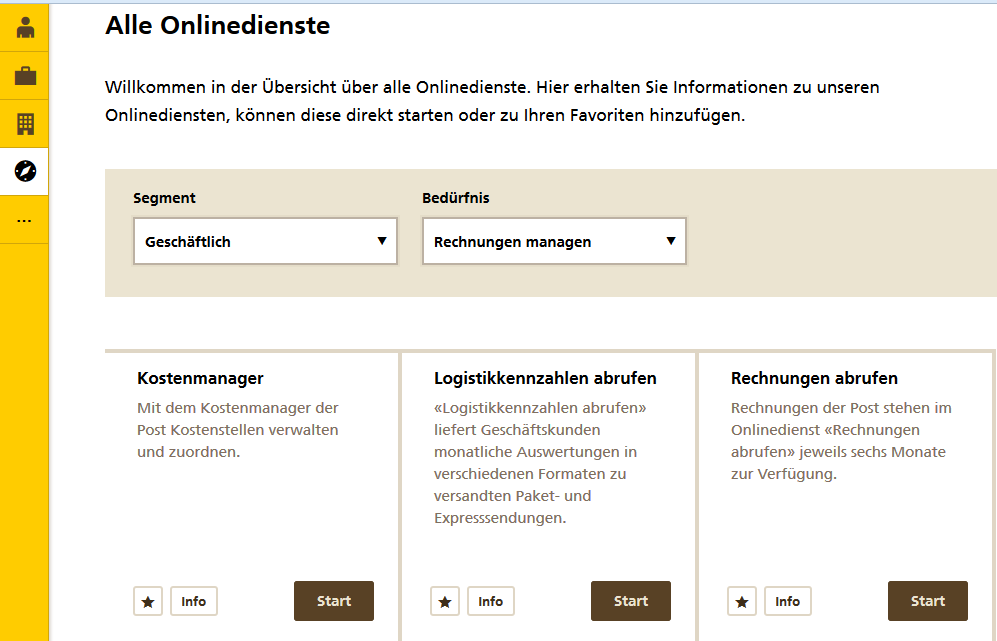 Onlinedienst Kostenstellen (Kostenmanager) Kostenstellen im Kostenmanager erfassen Wählen Sie danach den Kostenmanager, um zu den Kostenstellen zu gelangen. 1.