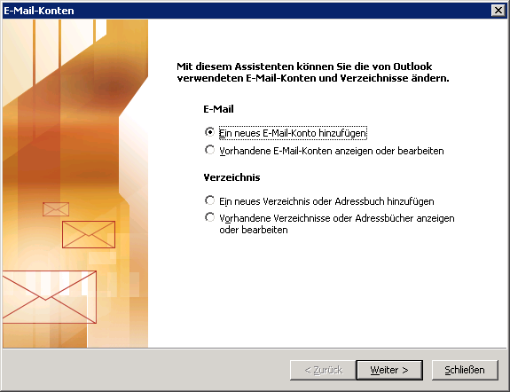 Konfigurationsanleitung für Microsoft Outlook 2003 In diesem Dokument wird die Einrichtung des E-Mail-Programms (E-Mail-Client) Microsoft Outlook 2003 beschrieben.