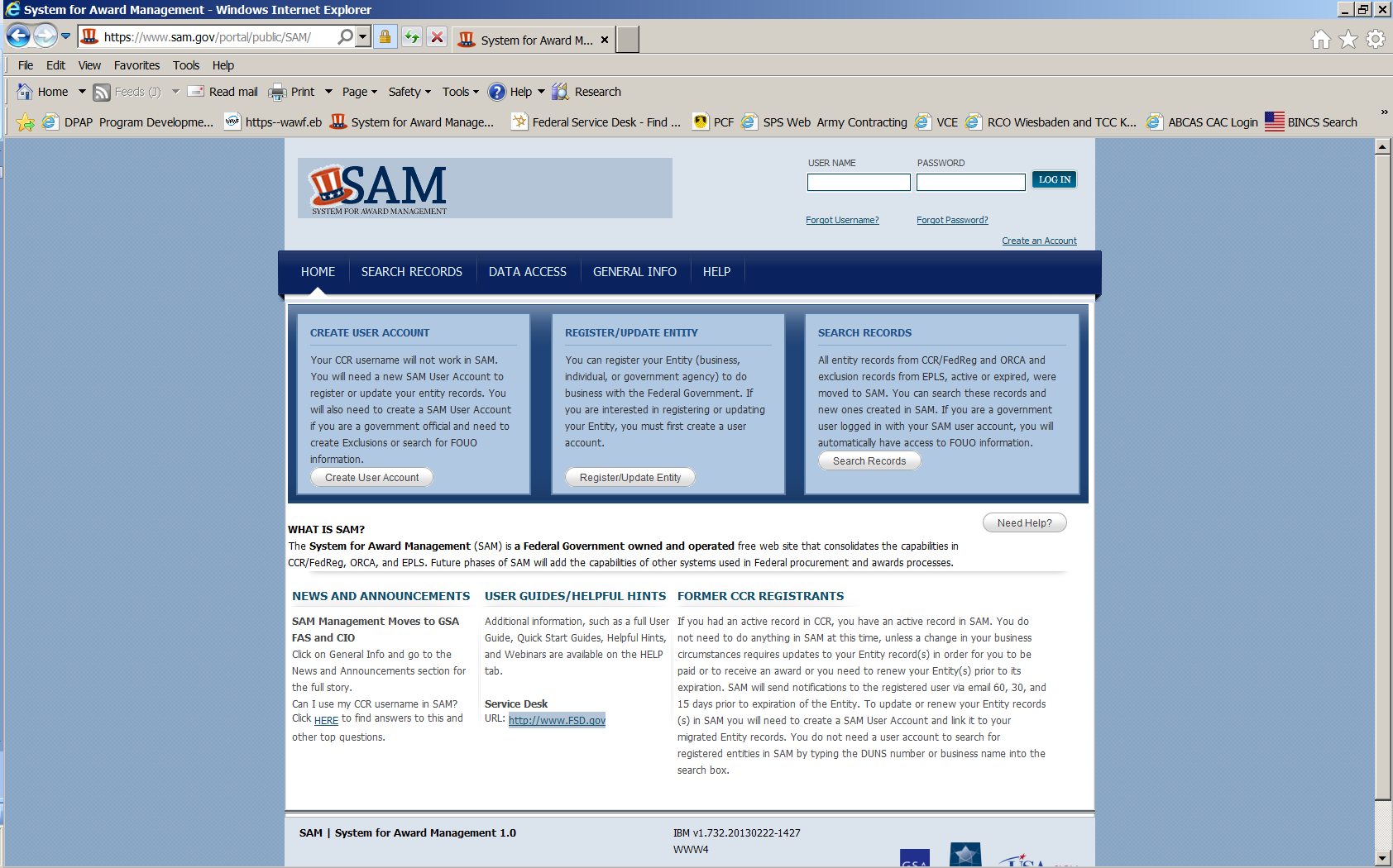System of Award Management (SAM) Schritt