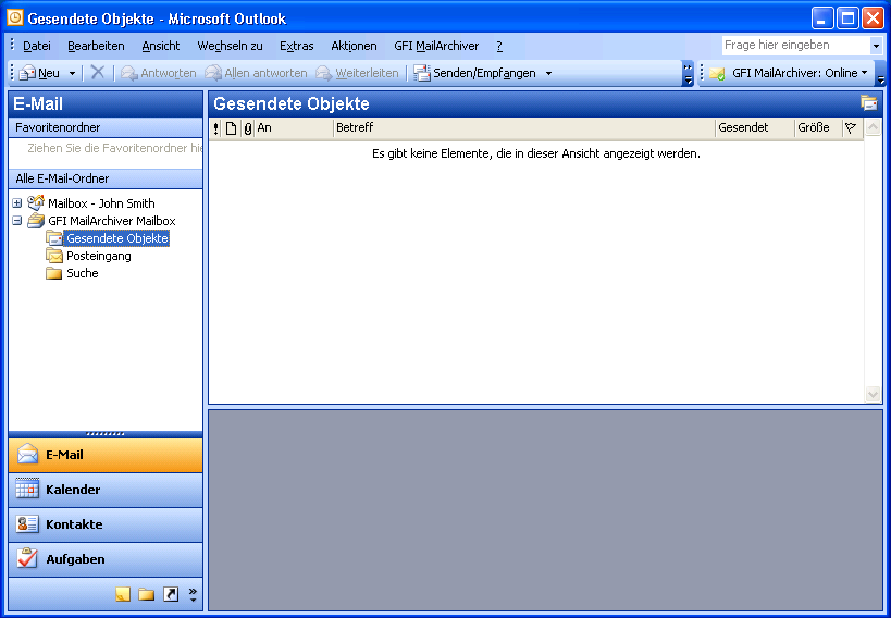 GFI MailArchiver Outlook Connector verwenden Einleitung Nach erfolgreichem Abschluss der Installation wird GFI MailArchiver Outlook Connector automatisch in Microsoft Outlook registriert.