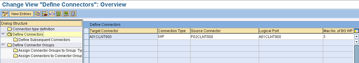 Make sure that SAP is listed as a connection type in Connection typ definition menu 5.