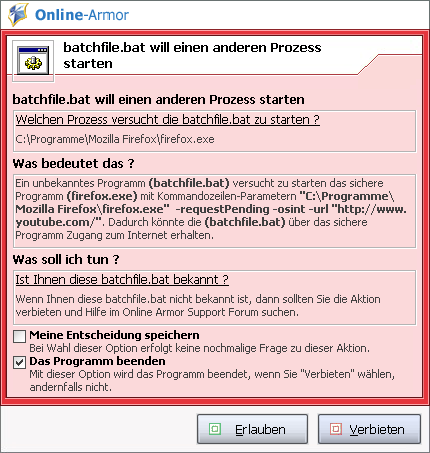 Comodo Internet Security Programmversion: 3.9.95478.509 Auch Comodo Internet Security zeigte keine Reaktion.