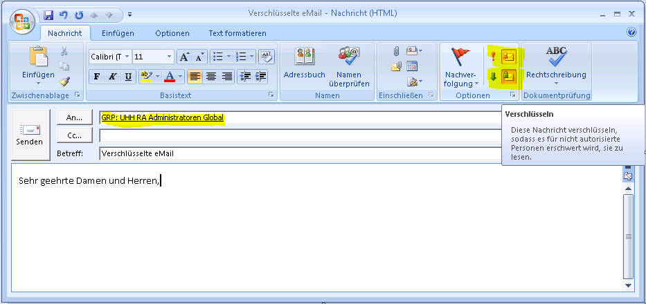 Versionshinweis: Die Version 2 dieser Anleitung wurde auf Basis der deutschen Version von Outlook 2007 erstellt.