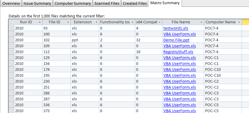 Office Migration Planning Manager Dateiformat-Kompatibilität & VBA Prüfung Binary nach OpenXML Prüfung Die meisten Dateien sind voll kompatibel Wichtig für geschäftskritische