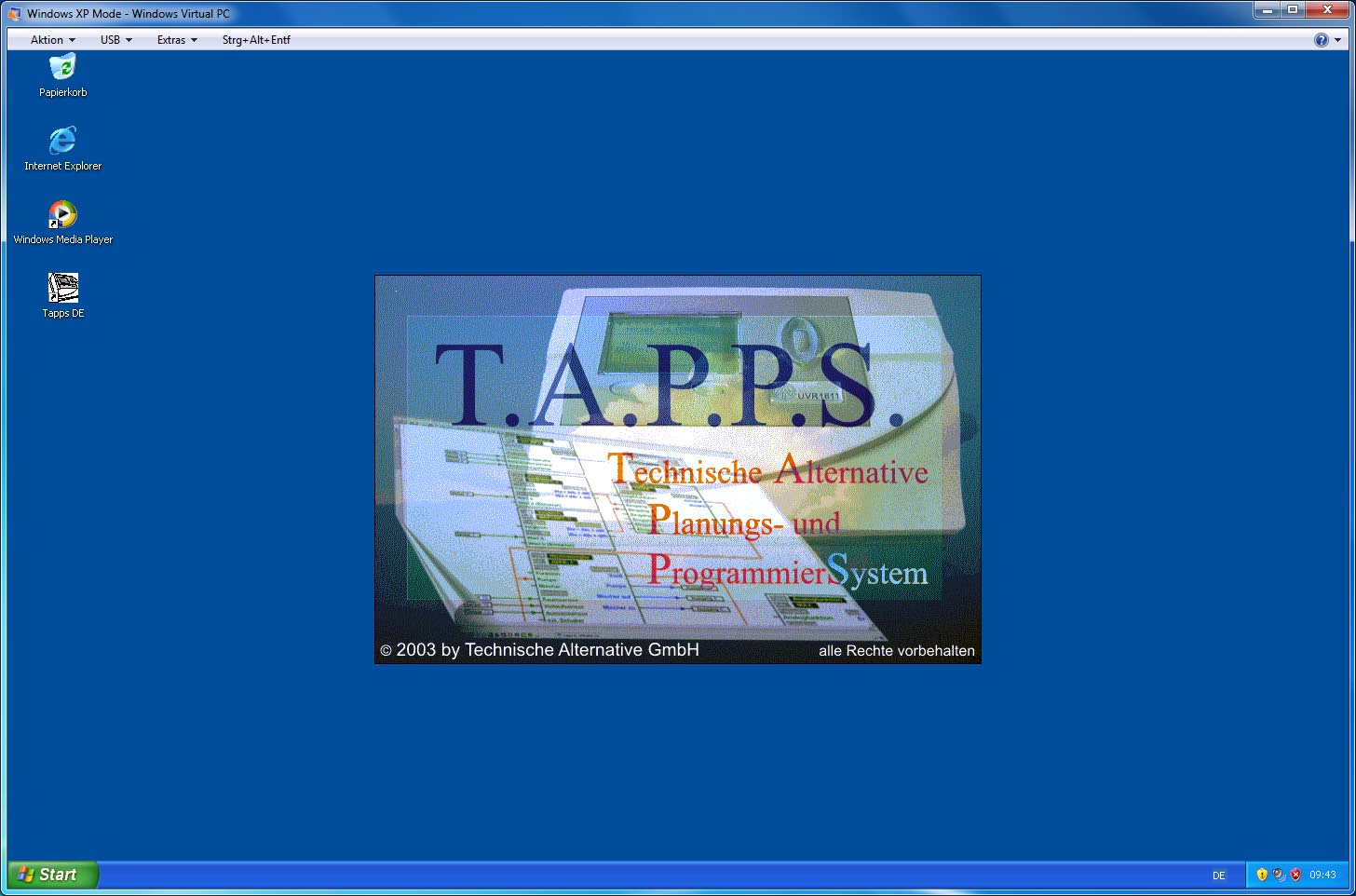 Auf diese Weise kann die TAPPS-Installationsdatei von Windows 7 auf das virtuelle Windows XP