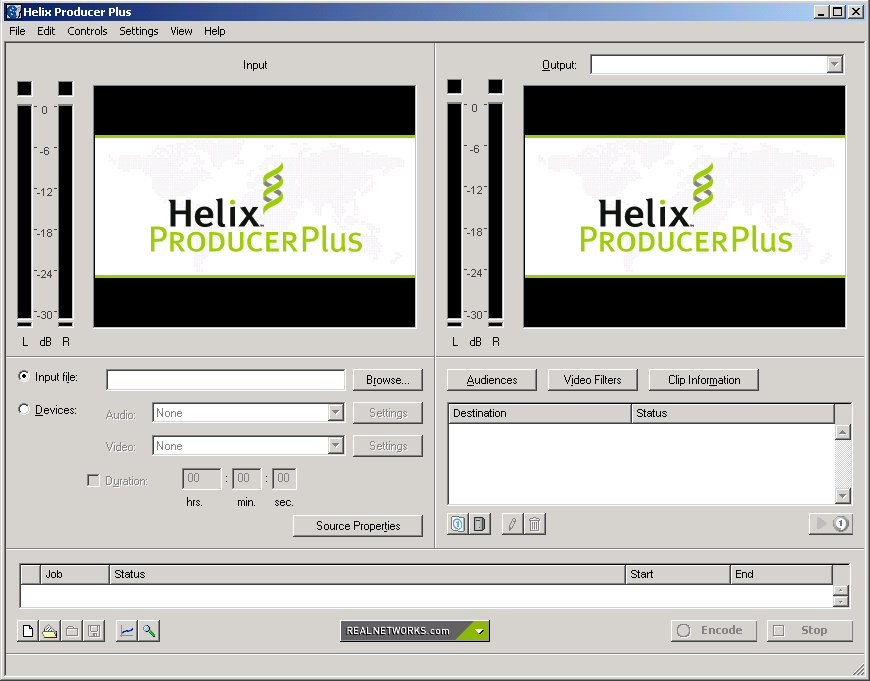 Bearbeiten einzelner Szenen Wählen Sie über Input File die Quell-Datei aus, die in das Real Media Format komprimiert werden soll, hier die DV-AVI Datei expo-001.